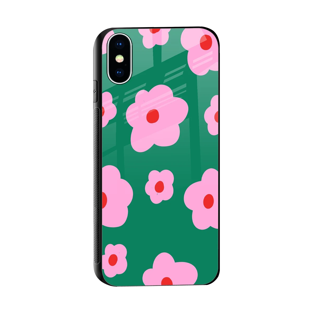 Pink Petal Parade sleek iphone x cover with tempered glass back and TPU edges