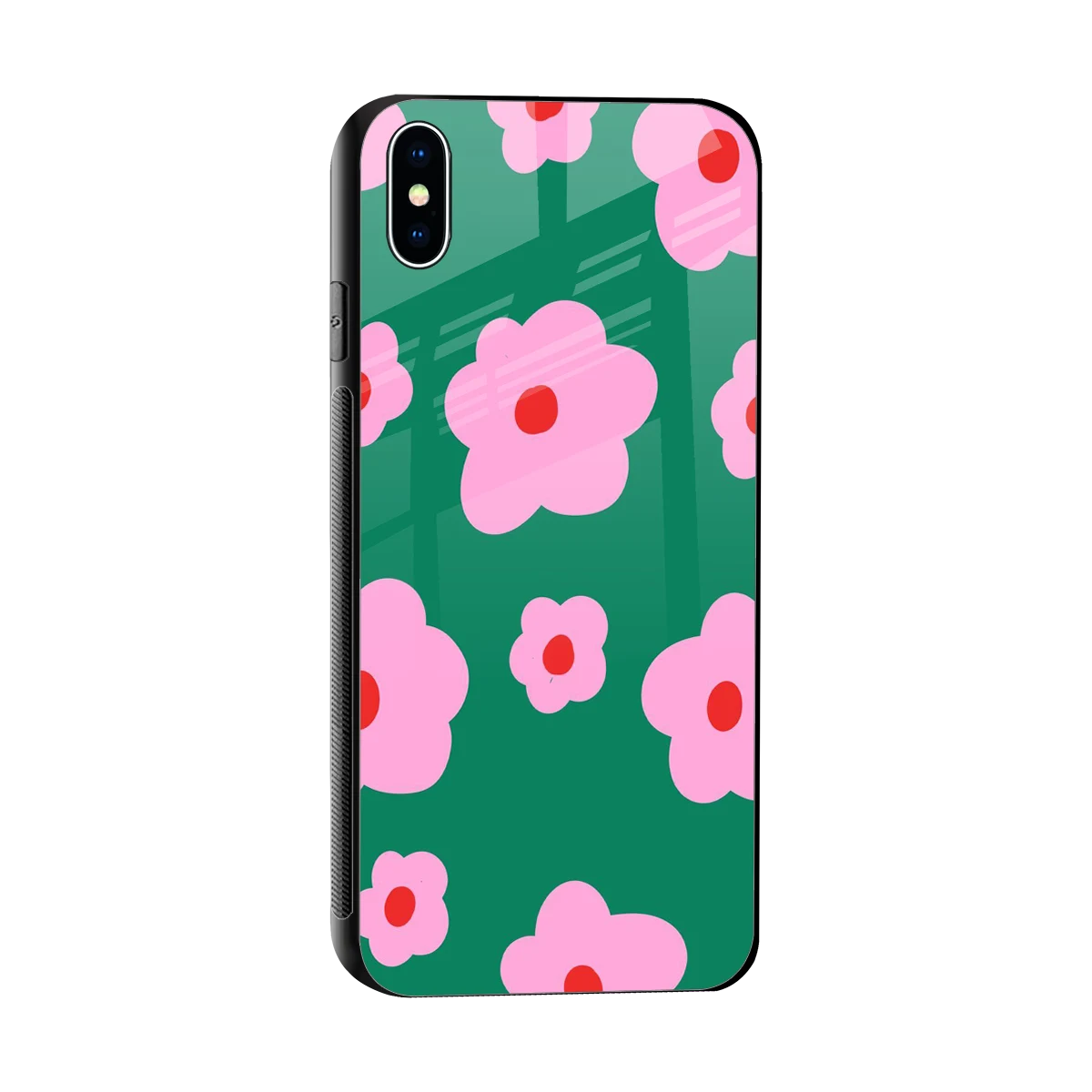 Pink Petal Parade sleek iphone xs max cover with tempered glass back and TPU edges