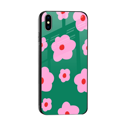 Pink Petal Parade sleek iphone xs max cover with tempered glass back and TPU edges