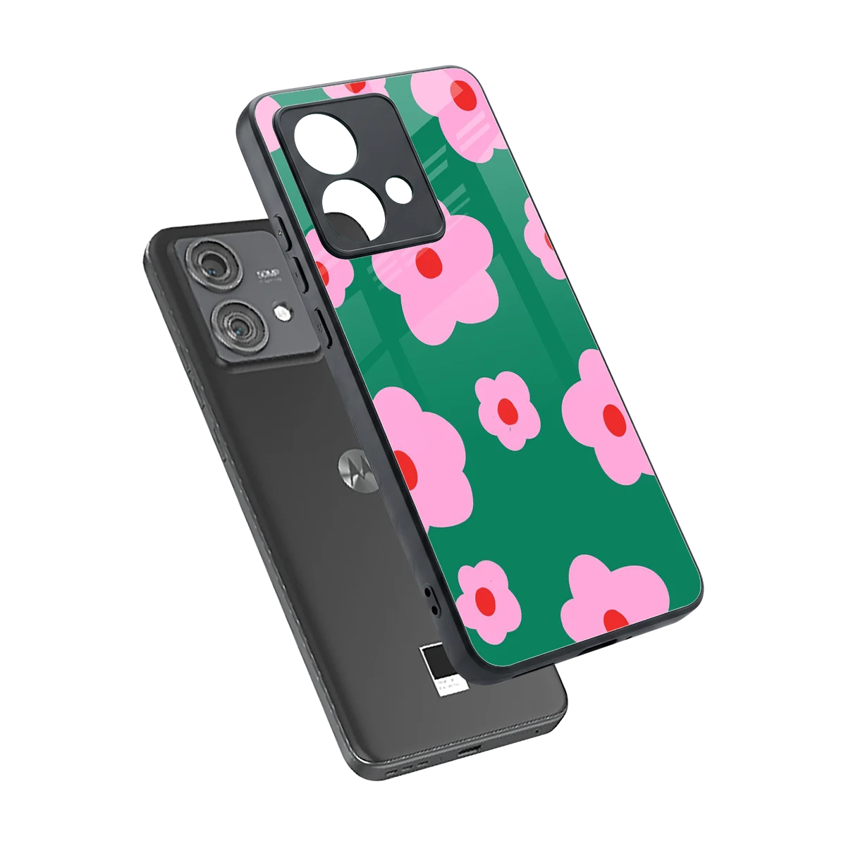 Pink Petal Parade sleek motorola edge 40 neo 5g cover with tempered glass back and TPU edges
