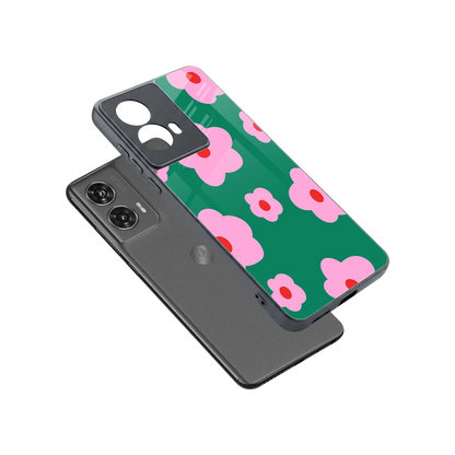 Pink Petal Parade sleek motorola edge 50 fusion cover with tempered glass back and TPU edges