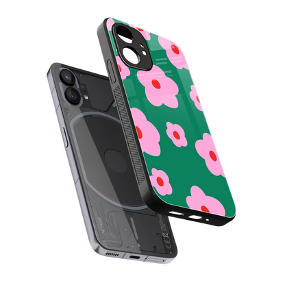 Pink Petal Parade sleek nothing phone 1 cover with tempered glass back and TPU edges