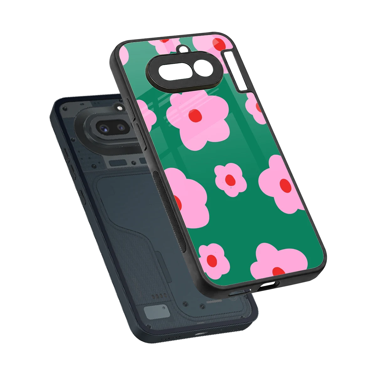 Pink Petal Parade sleek nothing phone 4a cover with tempered glass back and TPU edges