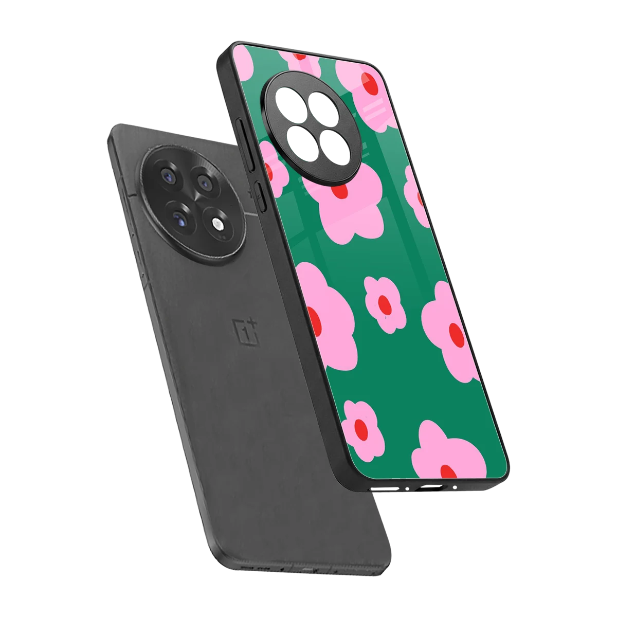 Pink Petal Parade sleek oneplus 13r cover with tempered glass back and TPU edges