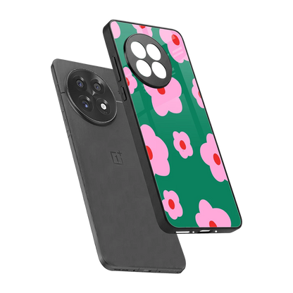 Pink Petal Parade sleek oneplus 13r cover with tempered glass back and TPU edges