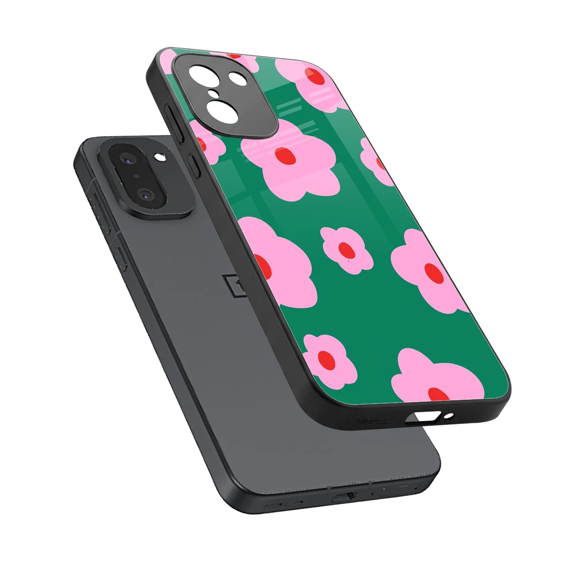 Pink Petal Parade sleek oneplus 15r cover with tempered glass back and TPU edges