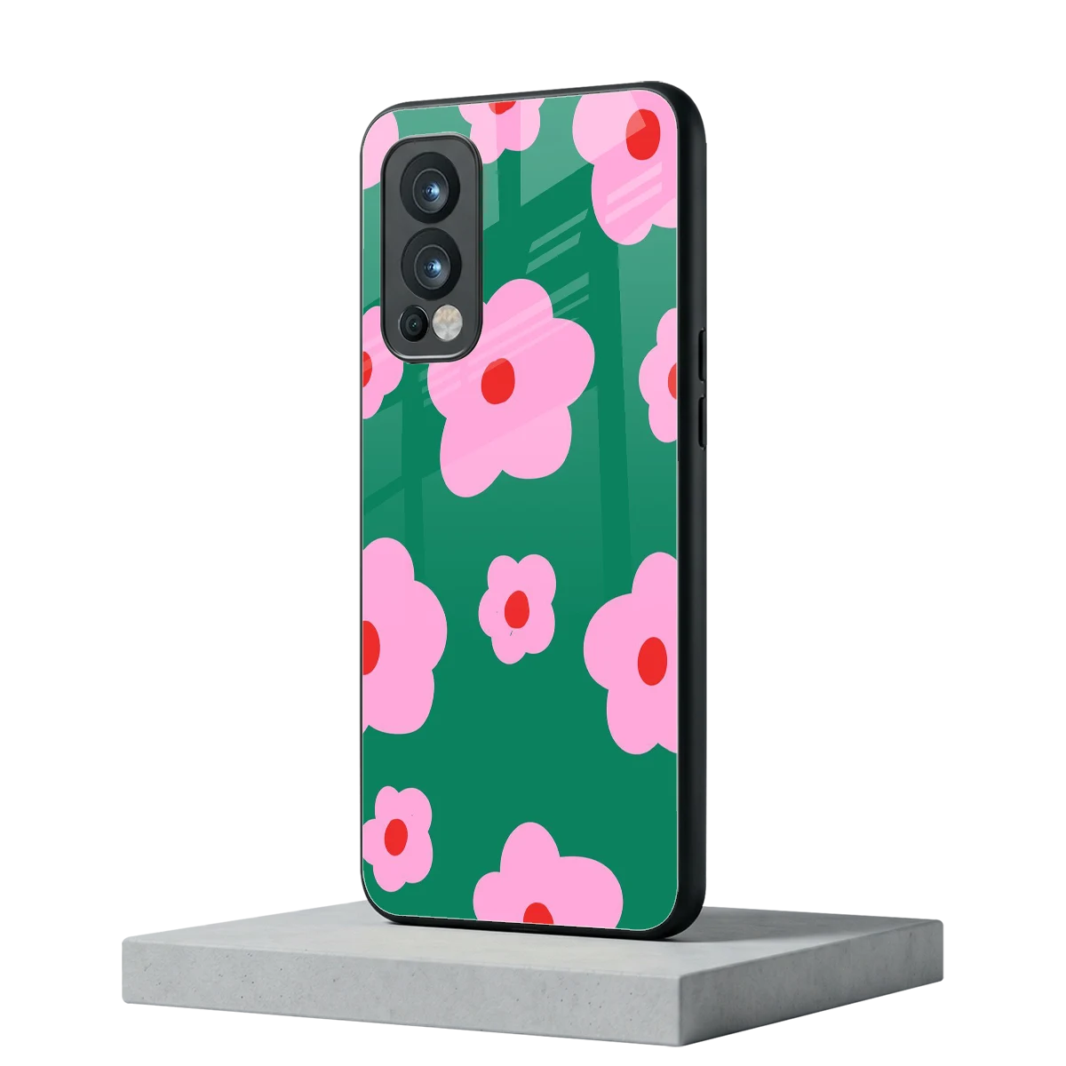 Pink Petal Parade oneplus nord 2 mobile cover | shockproof glass phone case