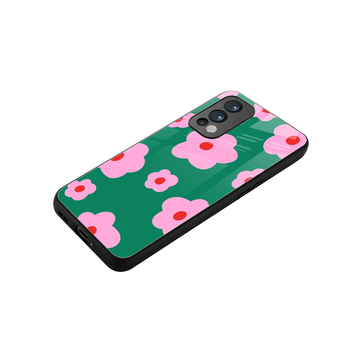 Pink Petal Parade stylish phone case for oneplus nord 2 | glossy glass and slim fit