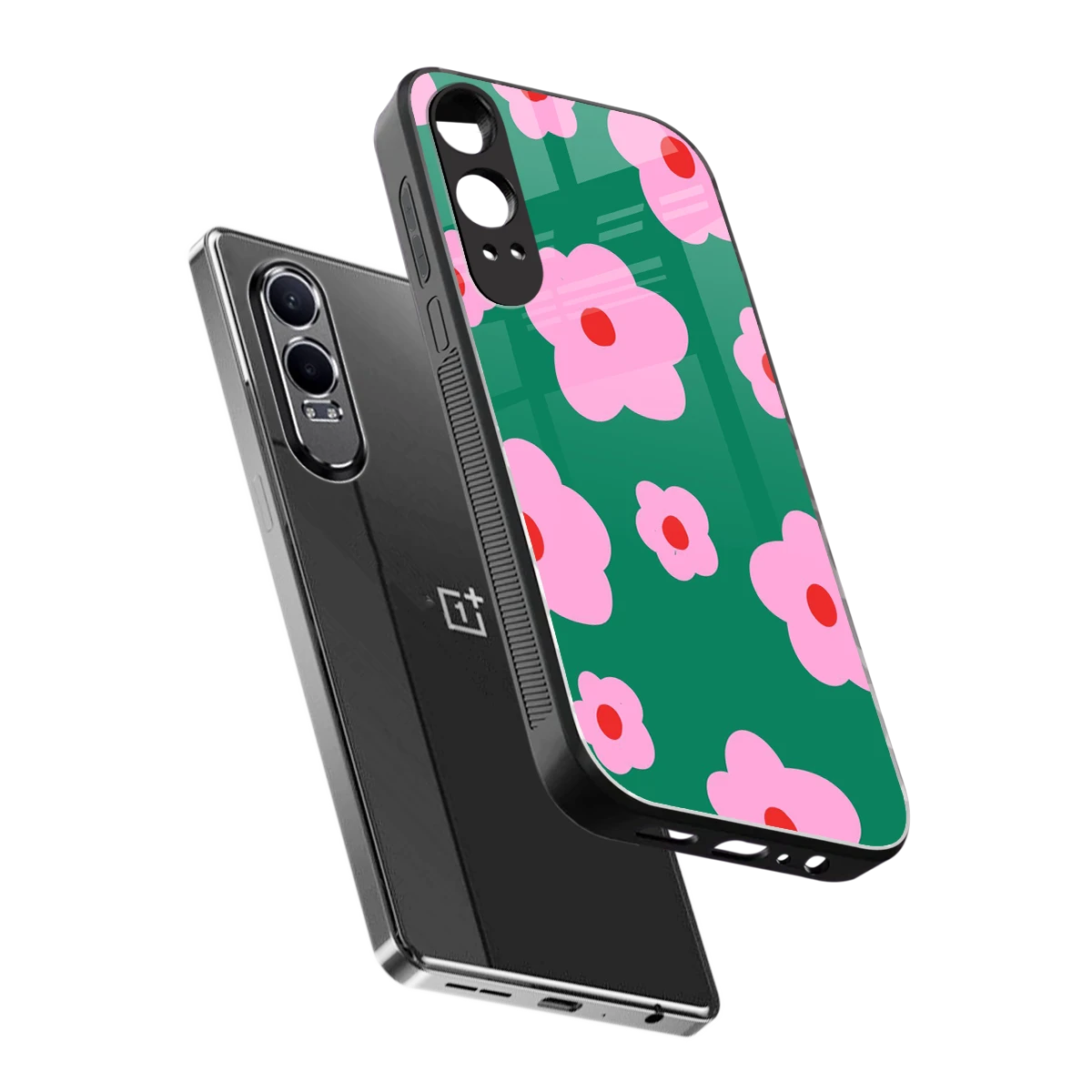 Pink Petal Parade sleek oneplus nord ce 4 lite cover with tempered glass back and TPU edges