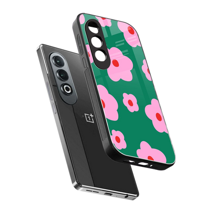 Pink Petal Parade sleek oneplus nord ce 4 cover with tempered glass back and TPU edges