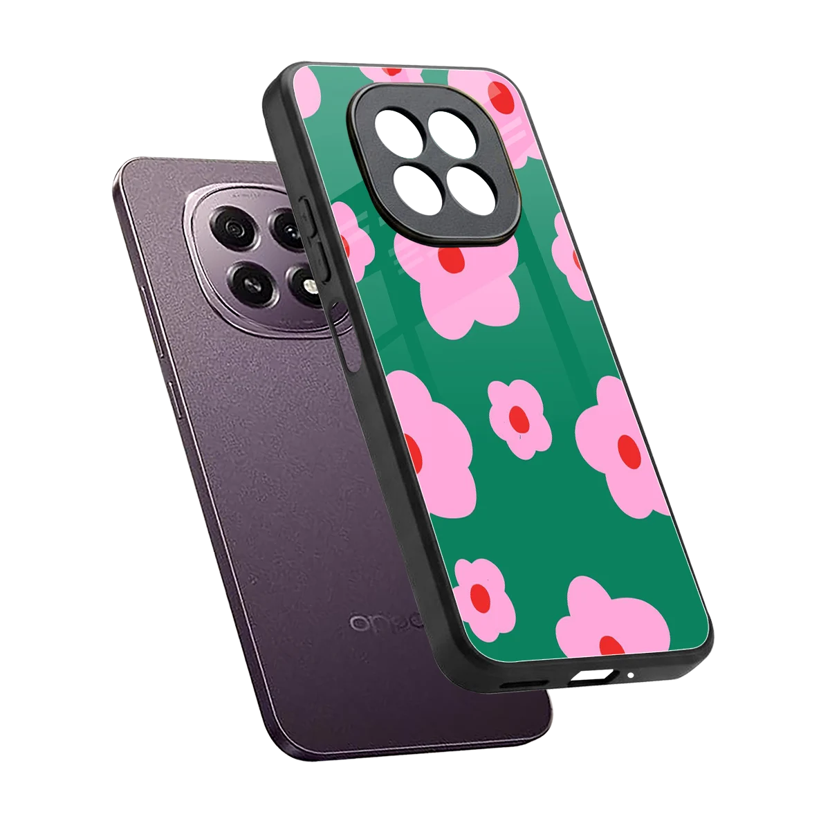 Pink Petal Parade sleek oppo f29 5g cover with tempered glass back and TPU edges