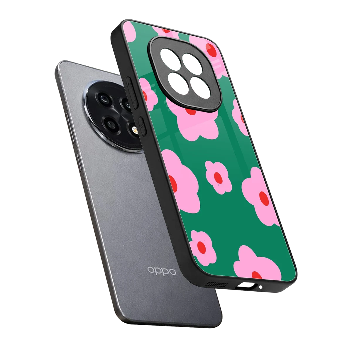 Pink Petal Parade sleek oppo f29 pro 5g cover with tempered glass back and TPU edges