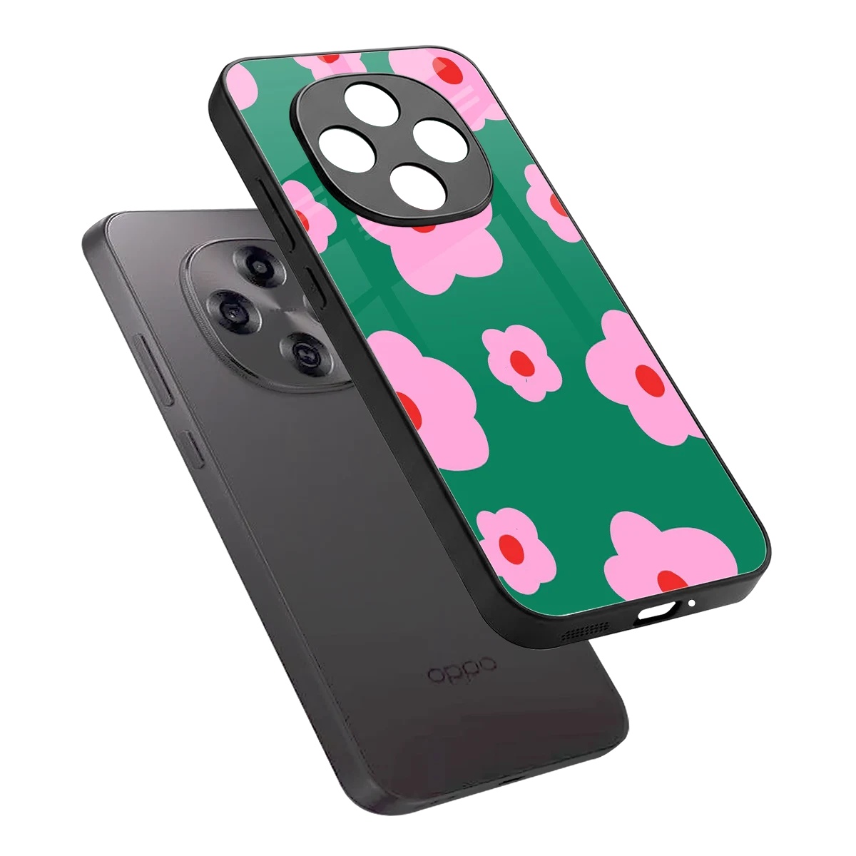 Pink Petal Parade sleek oppo f31 pro 5g cover with tempered glass back and TPU edges