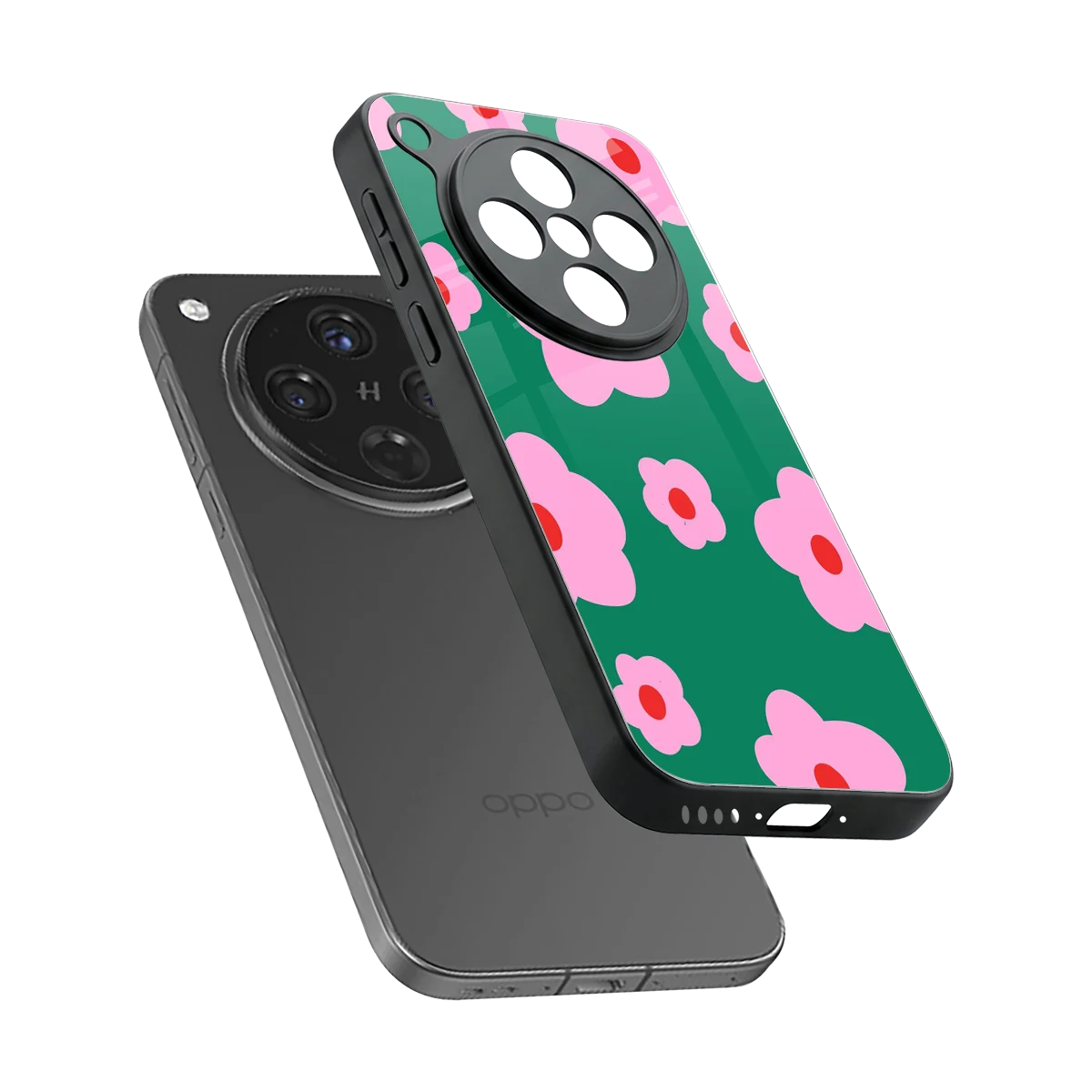 Pink Petal Parade sleek oppo find x8 cover with tempered glass back and TPU edges