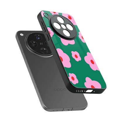 Pink Petal Parade sleek oppo find x8 cover with tempered glass back and TPU edges