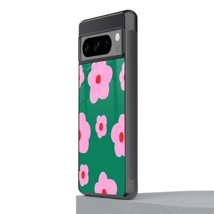 Pink Petal Parade stylish phone case for google pixel 8 pro | glossy glass and slim fit