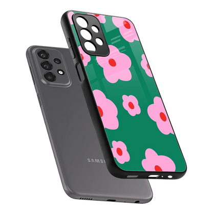 Pink Petal Parade sleek samsung galaxy a23 cover with tempered glass back and TPU edges