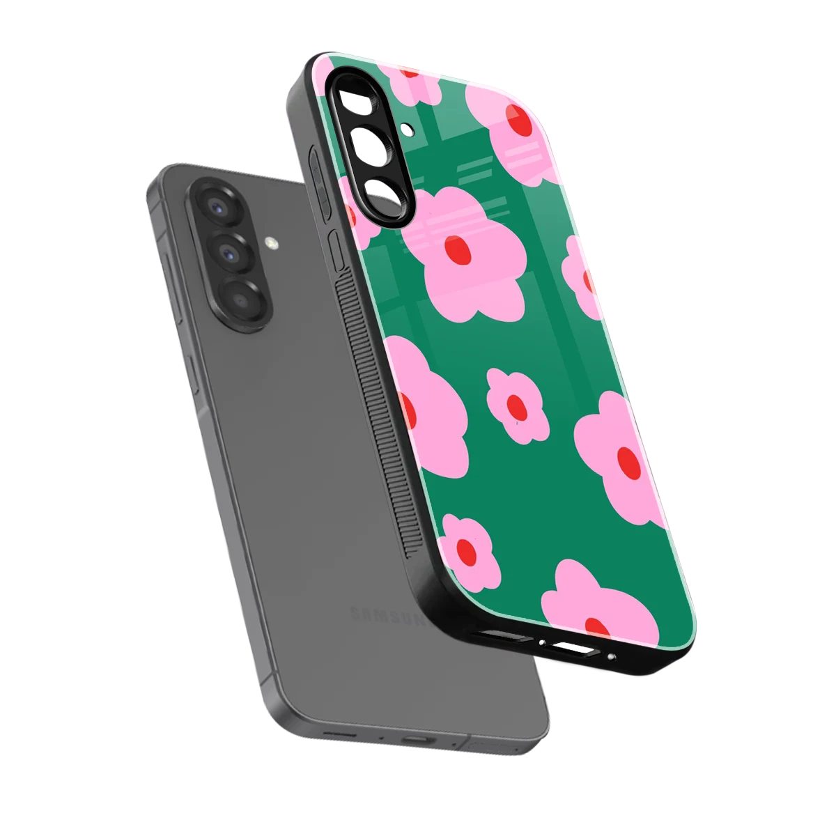 Pink Petal Parade sleek samsung galaxy a37 5g cover with tempered glass back and TPU edges