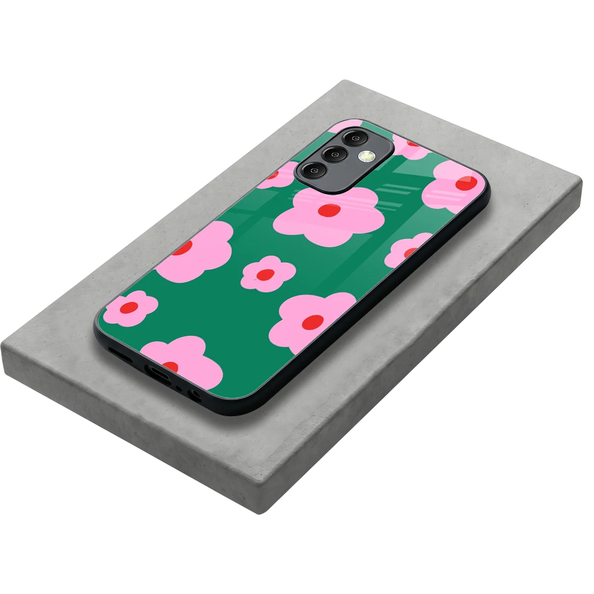 Pink Petal Parade stylish phone case for samsung galaxy m14 5g | glossy glass and slim fit