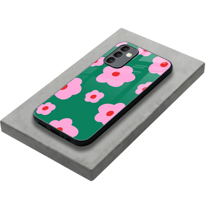 Pink Petal Parade stylish phone case for samsung galaxy m14 5g | glossy glass and slim fit