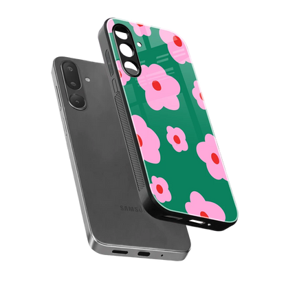 Pink Petal Parade sleek samsung galaxy m36 5g cover with tempered glass back and TPU edges