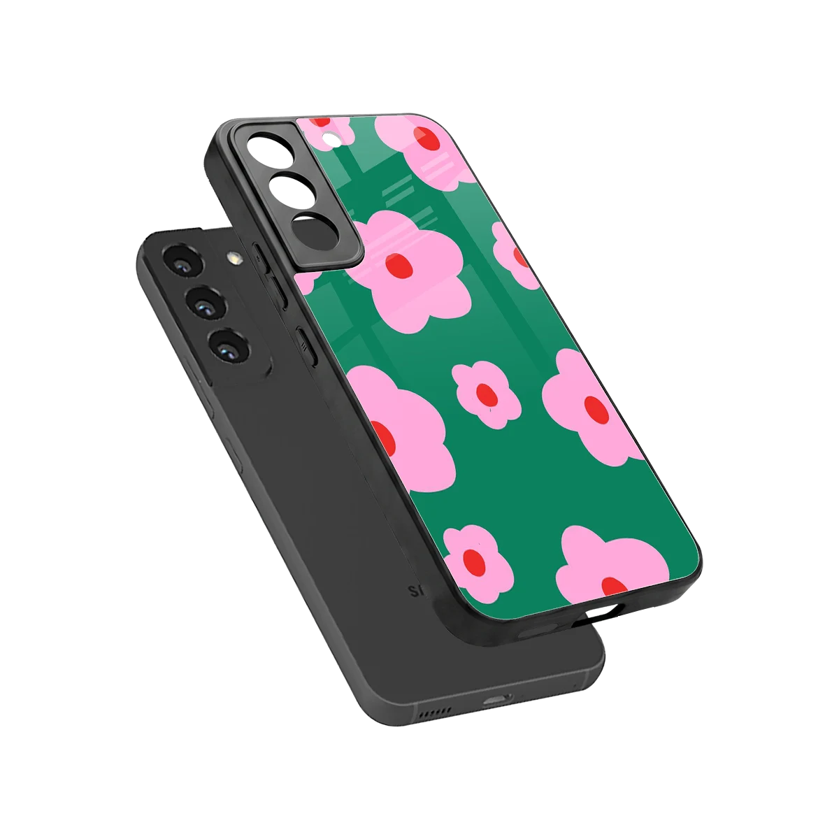 Pink Petal Parade sleek samsung galaxy s22 cover with tempered glass back and TPU edges