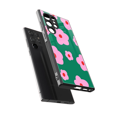 Pink Petal Parade sleek samsung galaxy s24 ultra cover with tempered glass back and TPU edges