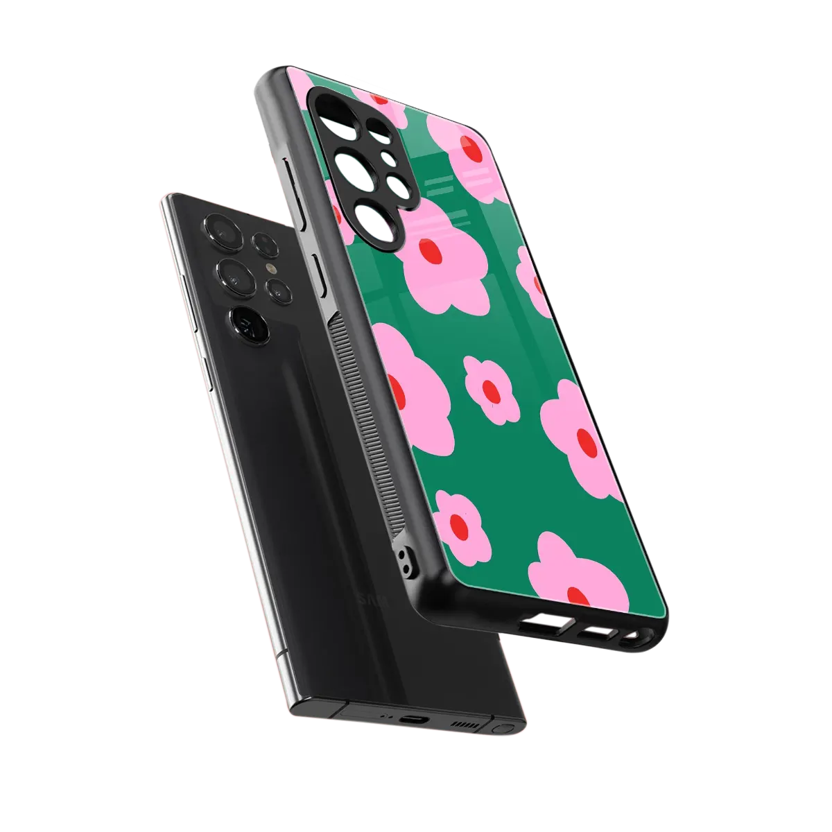 Pink Petal Parade sleek samsung galaxy s25 ultra cover with tempered glass back and TPU edges