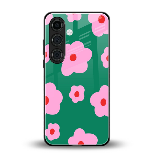 Pink Petal Parade back phone cover | glass case for samsung galaxy s25