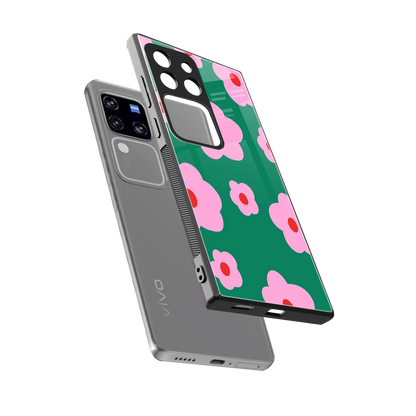 Pink Petal Parade sleekvivo v30 pro cover with tempered glass back and TPU edges