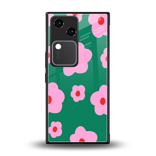 Pink Petal Parade back phone cover | glass case for vivo v30