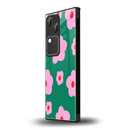 Pink Petal Parade vivo v30 mobile cover | shockproof glass phone case