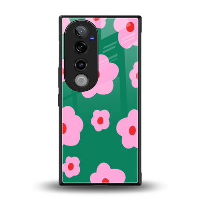 Pink Petal Parade back phone cover | glass case for vivo v40 pro