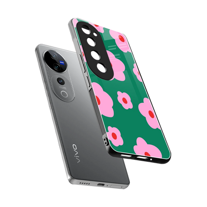 Pink Petal Parade sleek vivo v40 pro cover with tempered glass back and TPU edges