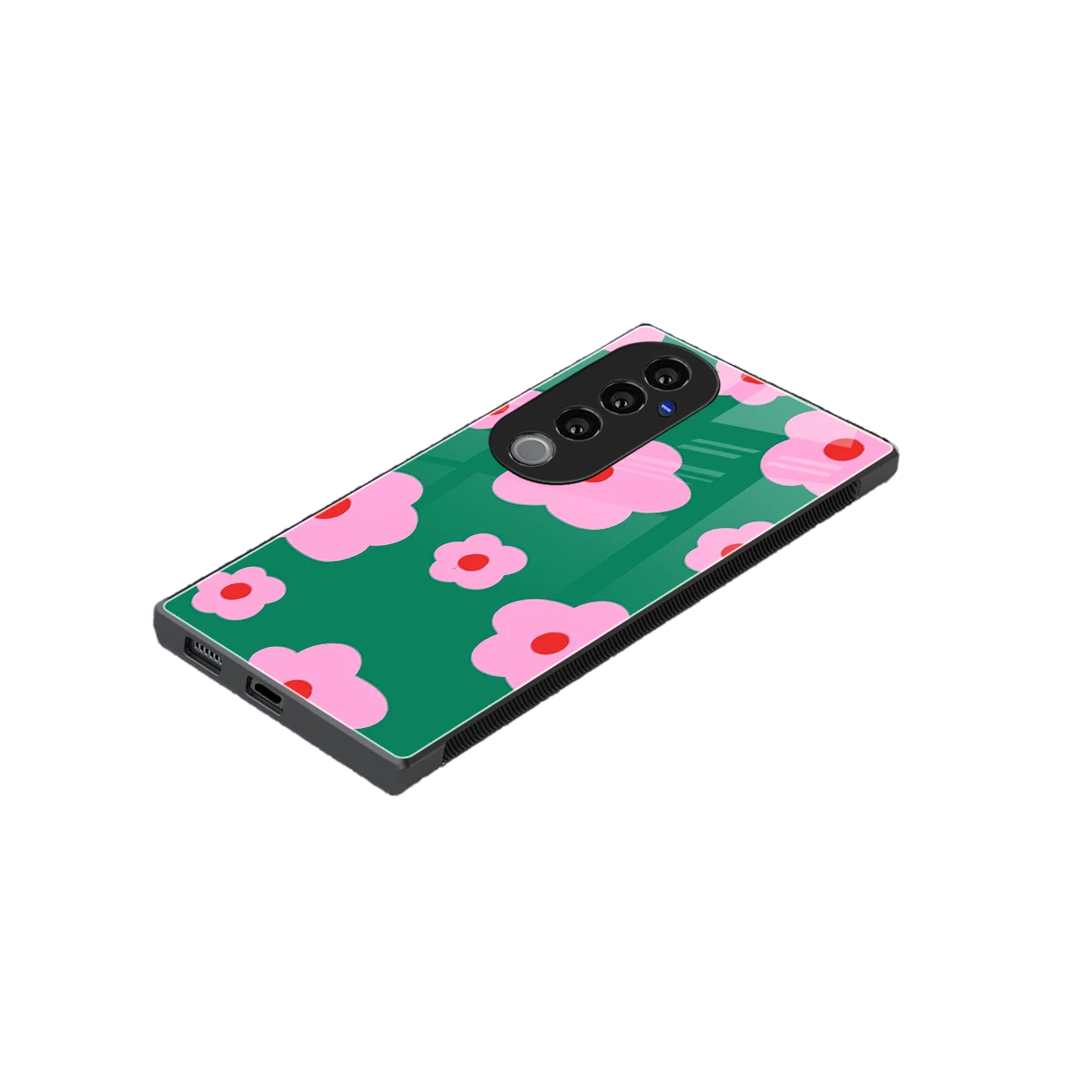 Pink Petal Parade stylish phone case for vivo v40 pro | glossy glass and slim fit
