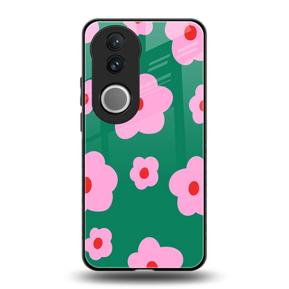 Pink Petal Parade back phone cover | glass case for vivo v50