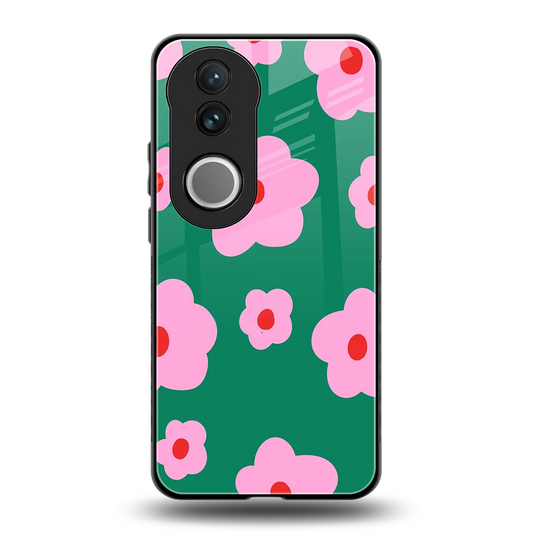 Pink Petal Parade back phone cover | glass case for vivo v50