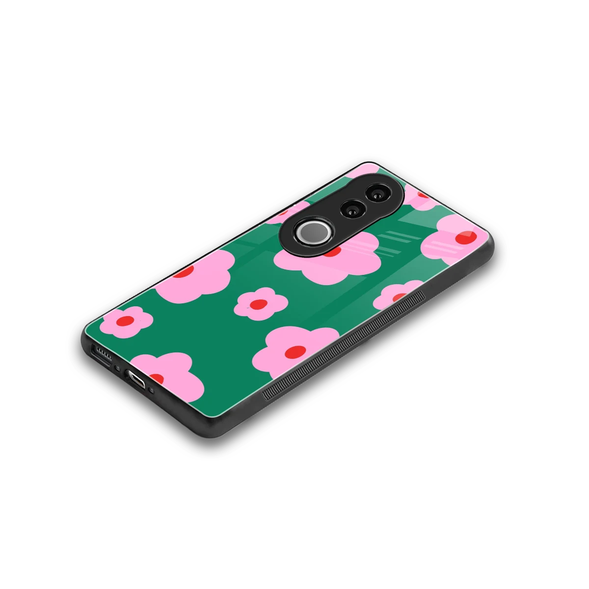 Pink Petal Parade stylish phone case for vivo v50 | glossy glass and slim fit