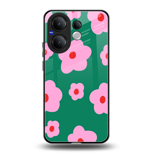 Pink Petal Parade back phone cover | glass case for vivo v60