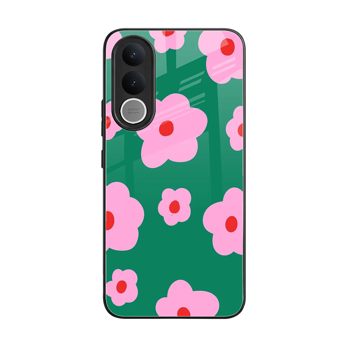 Pink Petal Parade back phone cover | glass case for vivo v70 fe