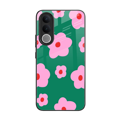 Pink Petal Parade back phone cover | glass case for vivo v70 fe