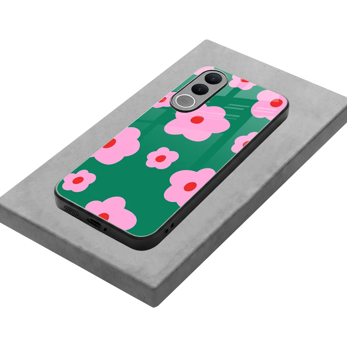 Pink Petal Parade stylish phone case for vivo v70 fe | glossy glass and slim fit