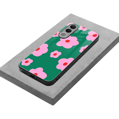 Pink Petal Parade stylish phone case for vivo v70 fe | glossy glass and slim fit