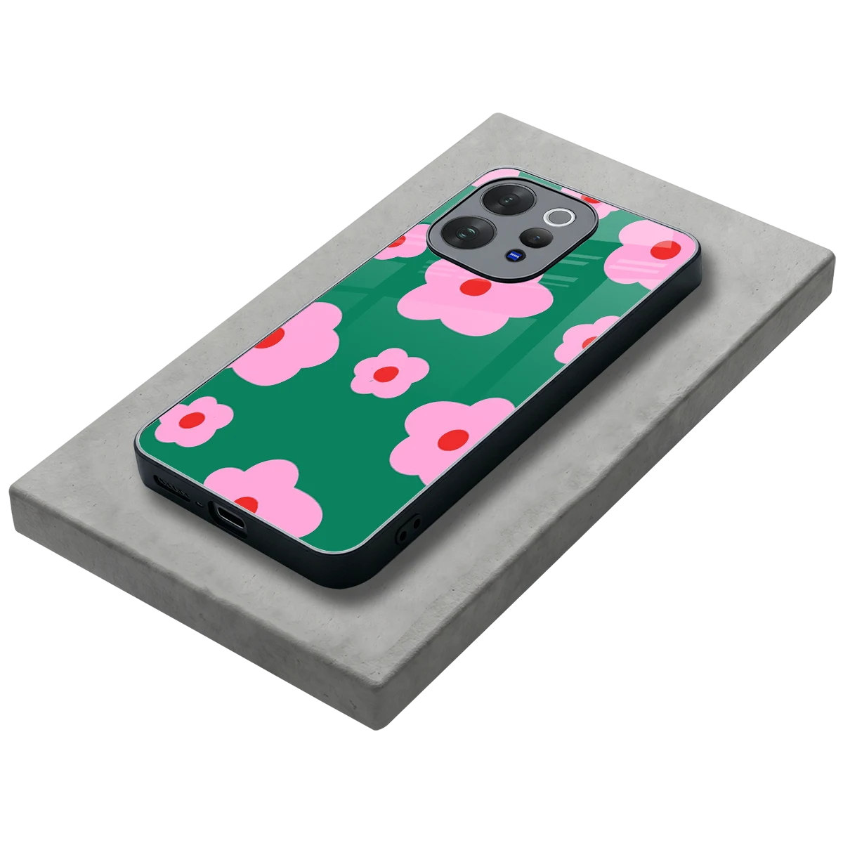 Pink Petal Parade stylish phone case for vivo v70 elite | glossy glass and slim fit