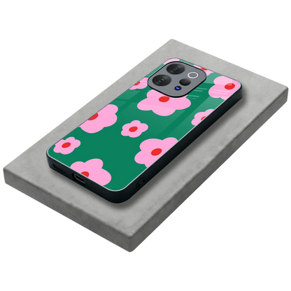 Pink Petal Parade stylish phone case for vivo v70 elite | glossy glass and slim fit