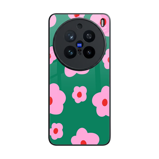 Pink Petal Parade back phone cover | glass case for vivo x200 pro