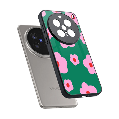 Pink Petal Parade sleek vivo x200 pro cover with tempered glass back and TPU edges