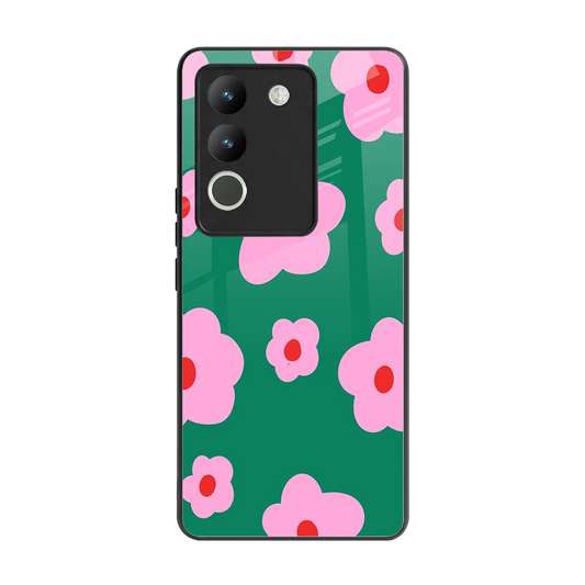 Pink Petal Parade back phone cover | glass case for vivo y200 5g