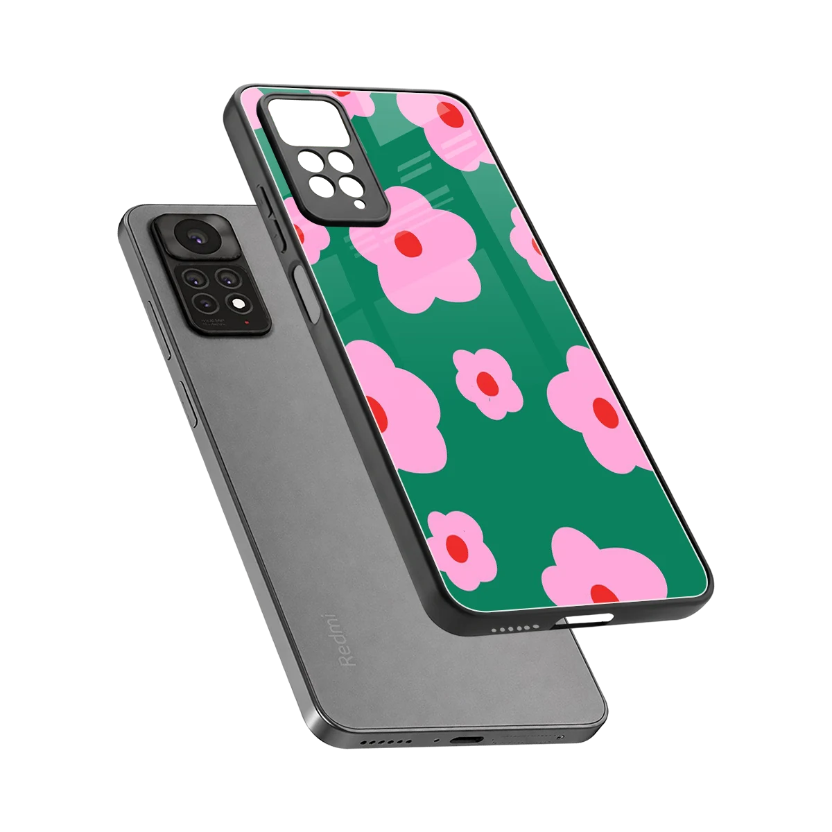 Pink Petal Parade sleek redmi note 11 pro cover with tempered glass back and TPU edges