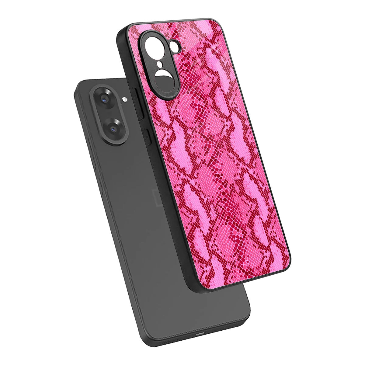 Pink Serpent sleek oneplus nord ce5 5g cover with tempered glass back and TPU edges